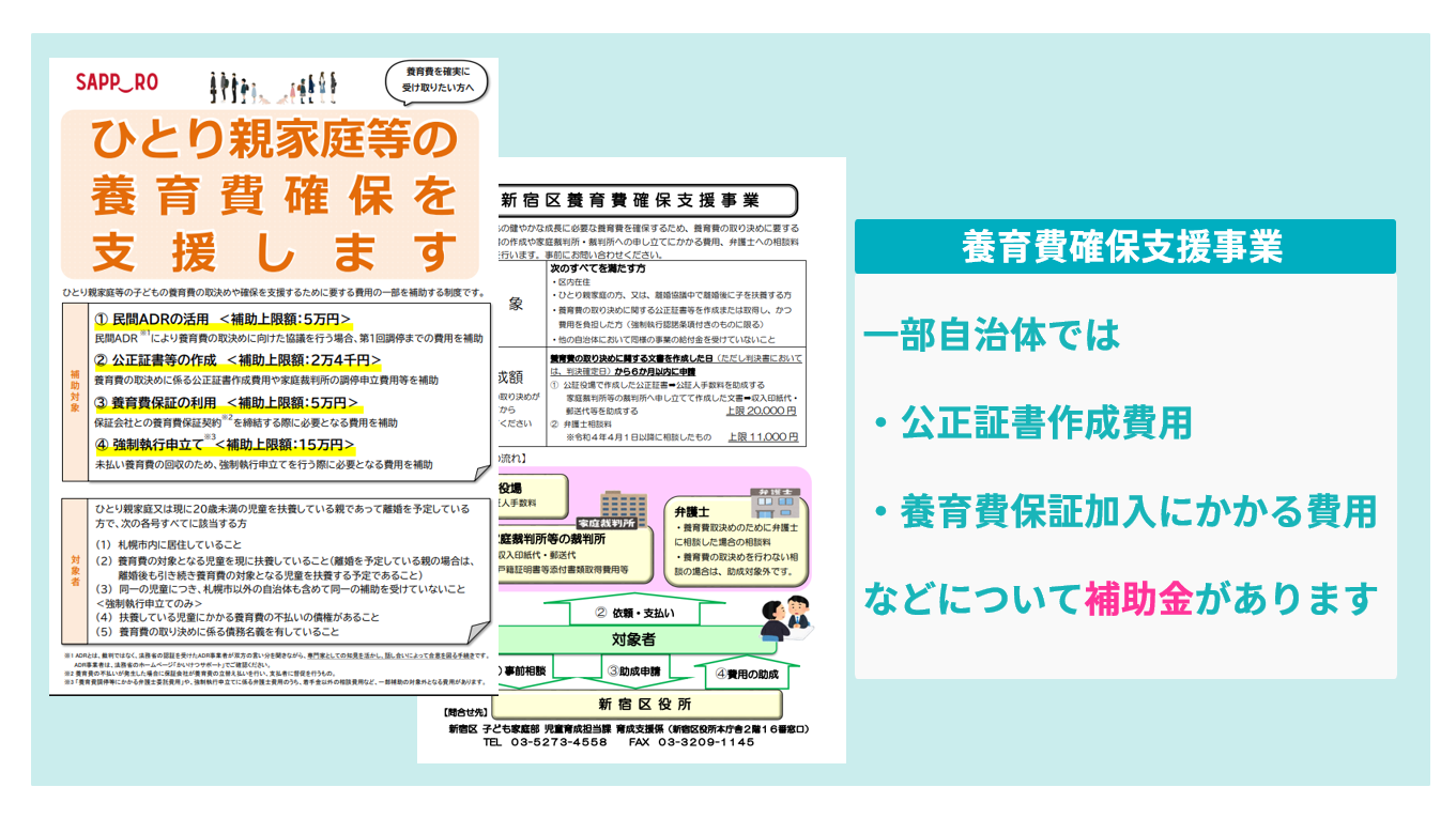 養育費受け取りへの自治体支援