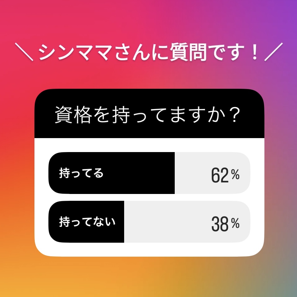 シングルマザー向けアンケート;資格を持っていますか?